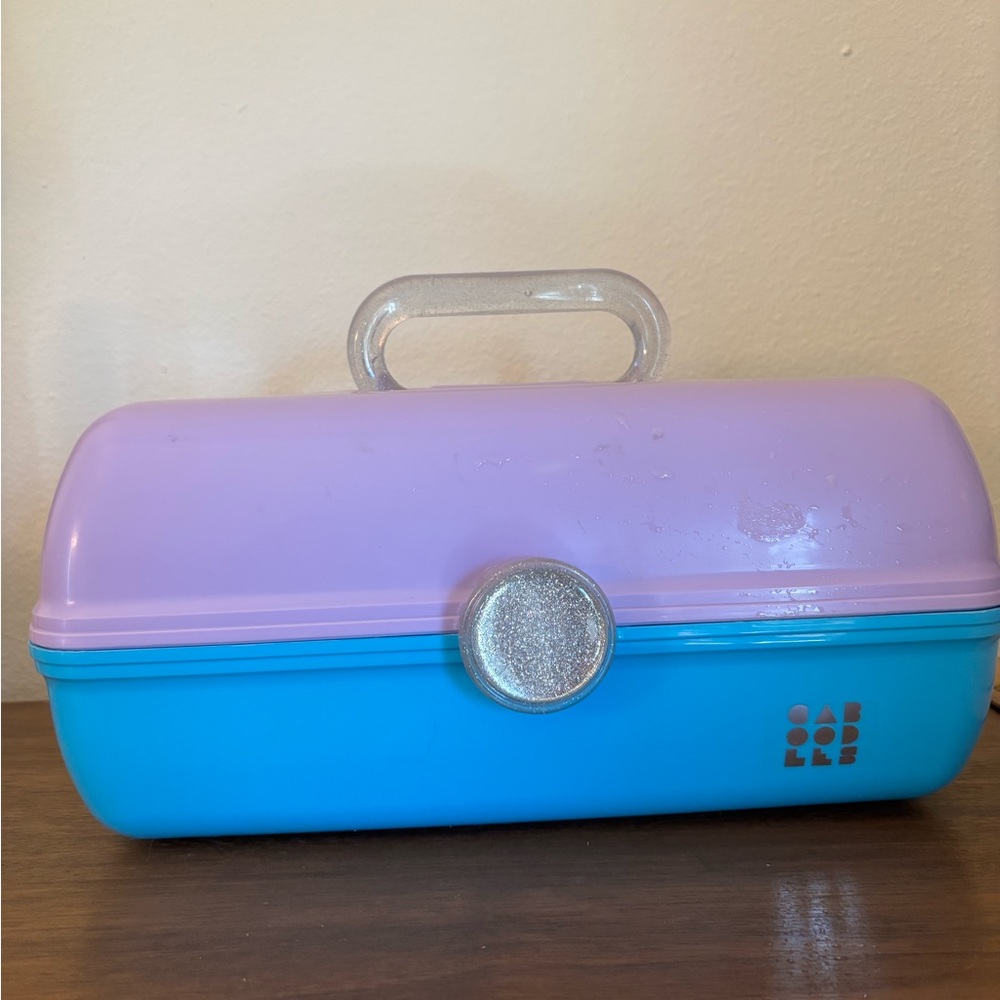 Caboodles Purple & Blue w/glitter lucite handles makeup Organizer‎